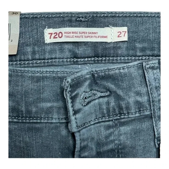 NEW  LEVI'S 720 HIGH-RISE SUPER SKINNY - Skinny jeans‎ Cancel club Grey - Picture 6 of 7